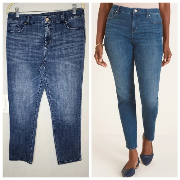 Chico's SO SLIMMING Girlfriend Slim Leg Ankle Jeans. Size 10P - Picture 1 of 16